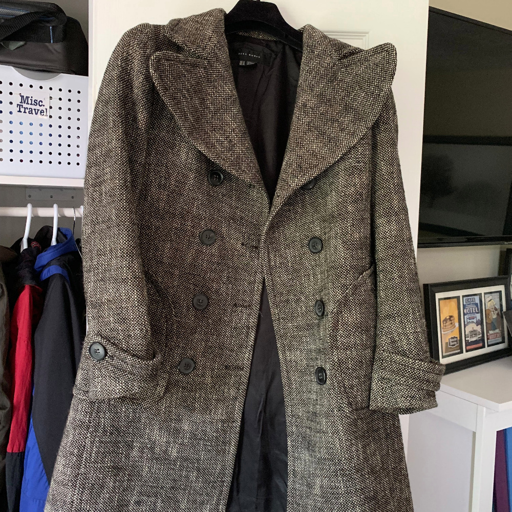 Zara Women tweed double breasted coat